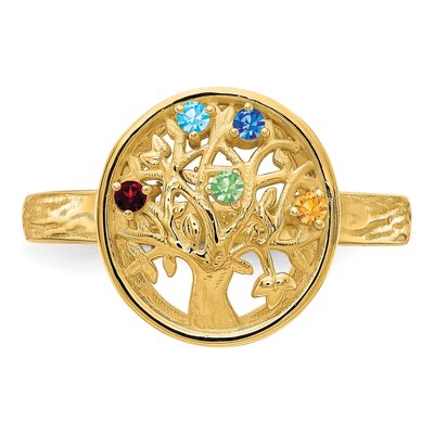 14K Yellow Gold Tree Family Ring – view 4