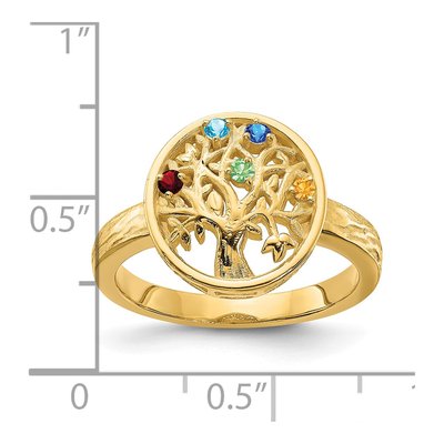 14K Yellow Gold Tree Family Ring – view 6