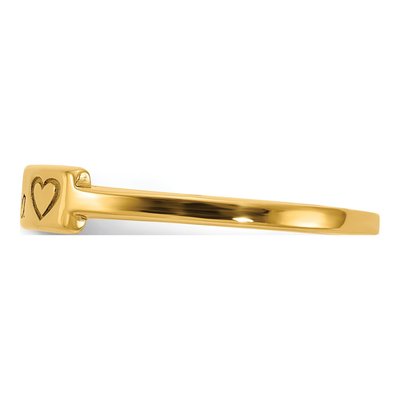 Gold-Plated Sterling Silver Personalized Heart Name Bar Ring – view 3