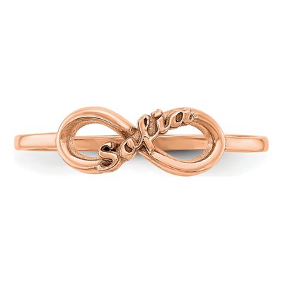 14K Rose Gold Personalized Infinity Name Ring – view 4