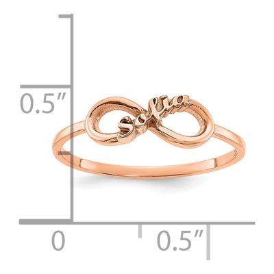 14K Rose Gold Personalized Infinity Name Ring – view 5