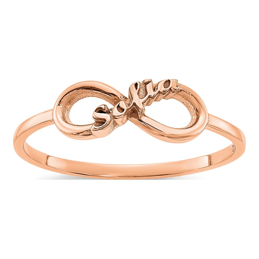 14K Rose Gold Personalized Infinity Name Ring