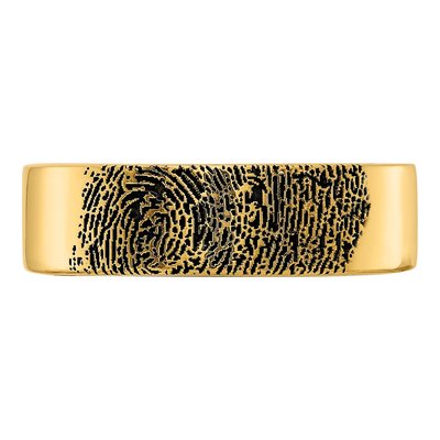 Gold-Plated Sterling Silver Enameled Fingerprint Ring – view 4