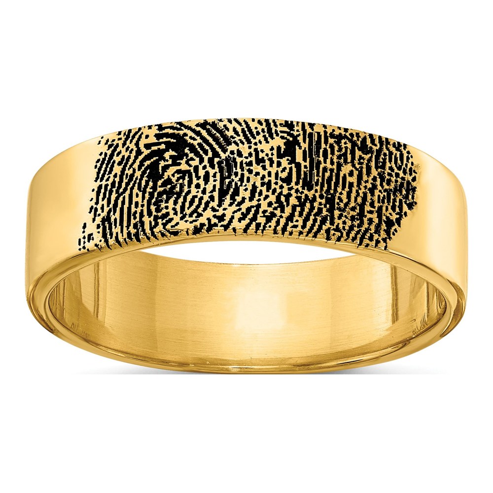 Gold-Plated Sterling Silver Enameled Fingerprint Ring