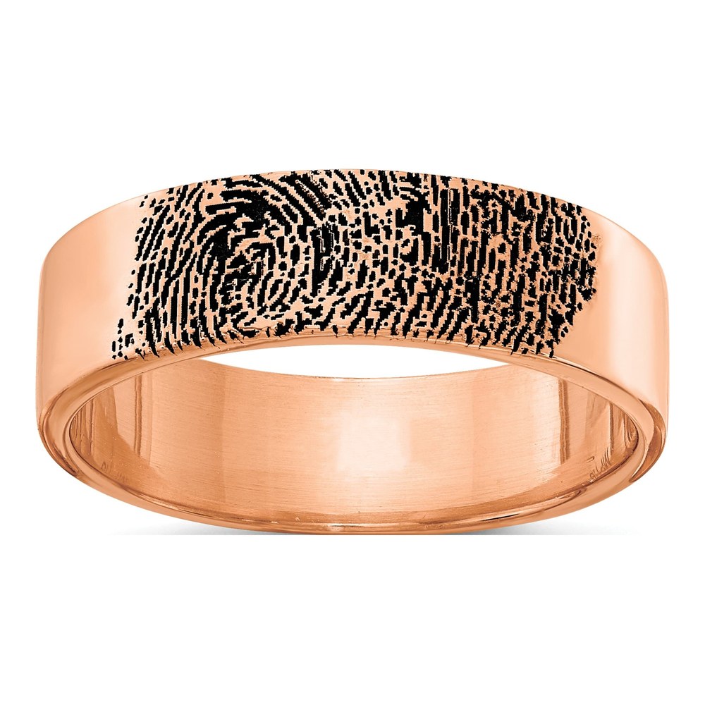 14K Rose Gold Enameled Fingerprint Ring