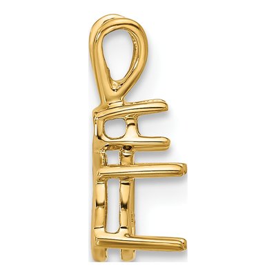 14K Yellow Gold Diamond Oval Pendant Mounting – view 3