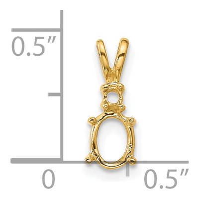 14K Yellow Gold Diamond Oval Pendant Mounting – view 4