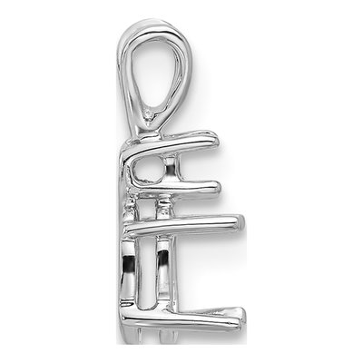 14K White Gold Diamond Oval Pendant Mounting – view 3