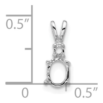 14K White Gold Diamond Oval Pendant Mounting – view 4