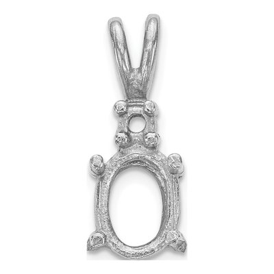 14K White Gold Oval Diamond Pendant Mounting