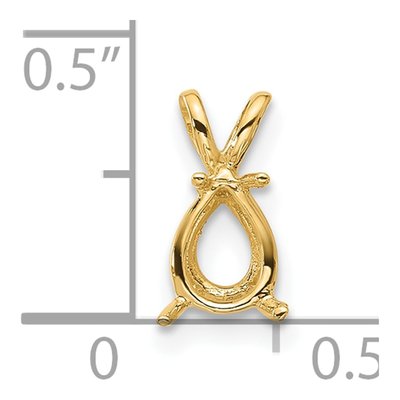 14K Yellow Gold Pear Pendant Mounting – view 4