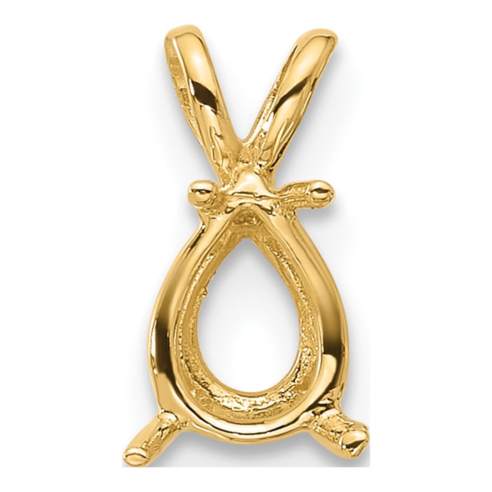 14K Yellow Gold Pear Pendant Mounting