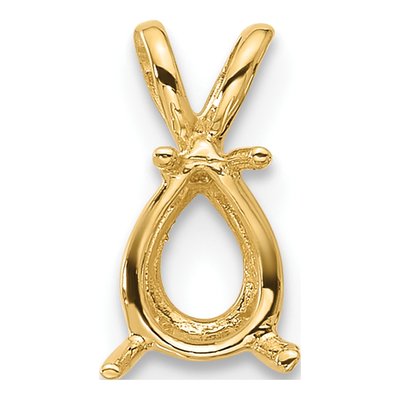 14K Yellow Gold Pear Pendant Mounting