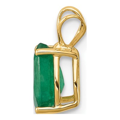 14K Yellow Gold Emerald Pear Pendant – view 2