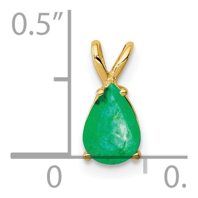 14K Yellow Gold Emerald Pear Pendant – view 3