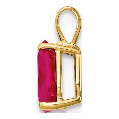 14K Yellow Gold Ruby Pear Pendant – view 2