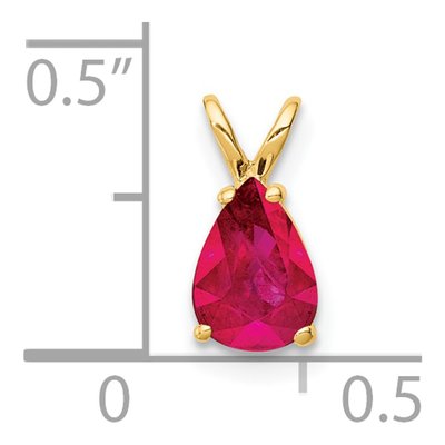 14K Yellow Gold Ruby Pear Pendant – view 3