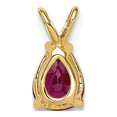 14K Yellow Gold Ruby Pear Pendant – view 4