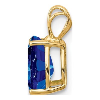 14K Yellow Gold Sapphire Pear Pendant – view 2