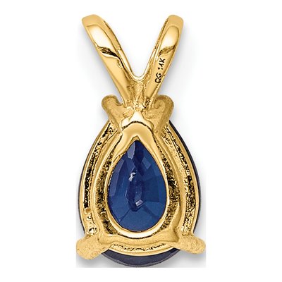 14K Yellow Gold Sapphire Pear Pendant – view 3