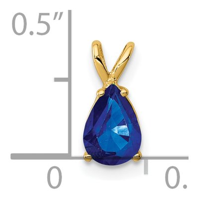 14K Yellow Gold Sapphire Pear Pendant – view 4