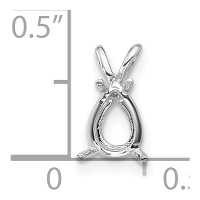 14K White Gold Pear Pendant Mounting – view 3