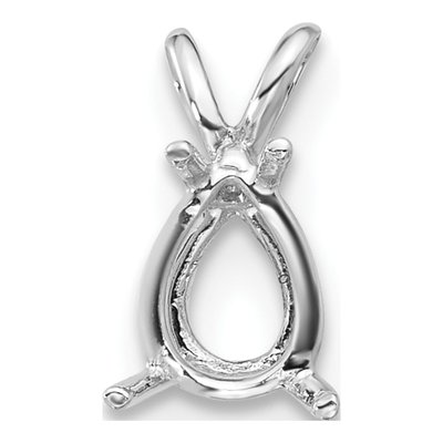 14K White Gold Pear Pendant Mounting