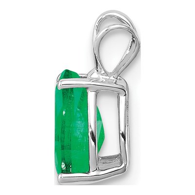 14K White Gold Emerald Pear Pendant – view 2