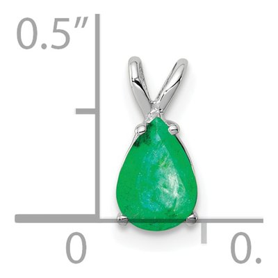14K White Gold Emerald Pear Pendant – view 3