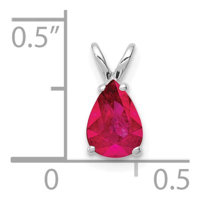 14K White Gold Ruby Pear Pendant – view 2