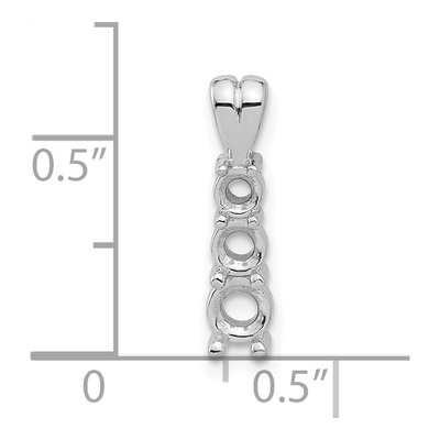 14K White Gold Three-Stone Pendant Mounting – view 4
