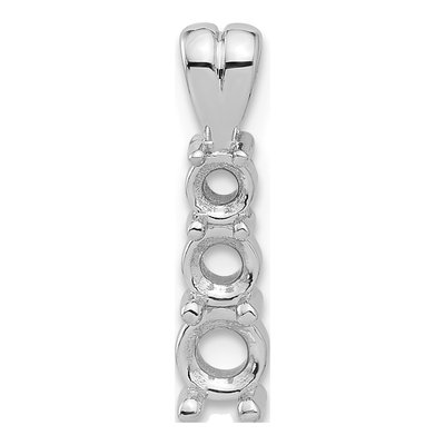 14K White Gold Three-Stone Pendant Mounting