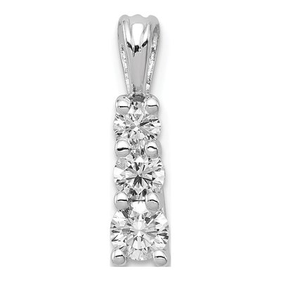 14K White Gold 1/2 ct tw Lab-Grown Diamond Three Pendant