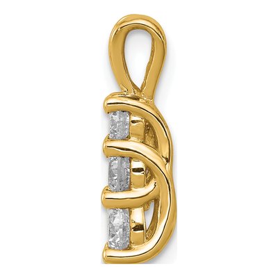 14K Yellow Gold 1/2 ct tw Lab-Grown Diamond Three-Stone Pendant – view 2