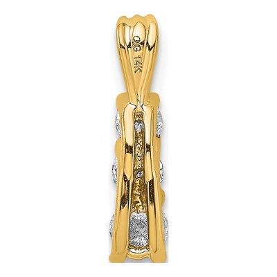 14K Yellow Gold 1/2 ct tw Lab-Grown Diamond Three-Stone Pendant – view 3