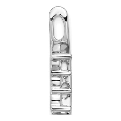 14K White Gold 3-Stone Curved Bar Slide Pendant Mounting – view 2
