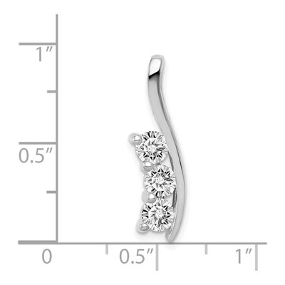 14K White Gold 7/8 ct tw Diamond Curved Bar Slide Pendant – view 2