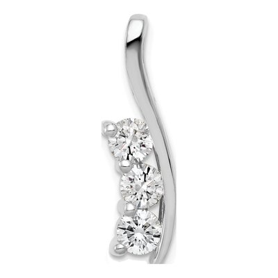 14K White Gold 7/8 ct tw Diamond Curved Bar Slide Pendant