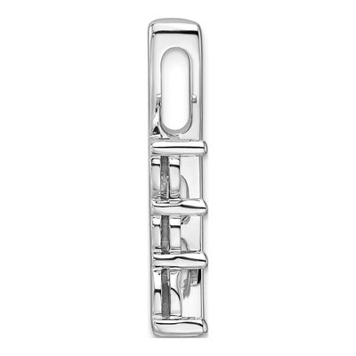 14K White Gold 3-Stone Curved Bar Slide Pendant Mounting – view 3