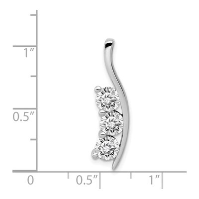 14K White Gold 1.5 ct tw Diamond 3-Stone Slide Pendant – view 3