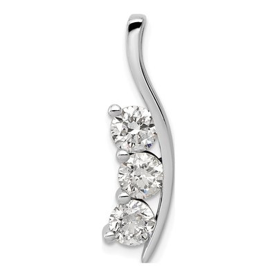 14K White Gold 1.5 ct tw Diamond 3-Stone Slide Pendant