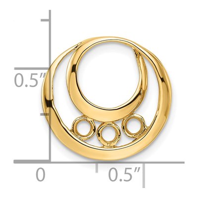 14K Yellow Gold Circle Slide Pendant Mounting – view 4