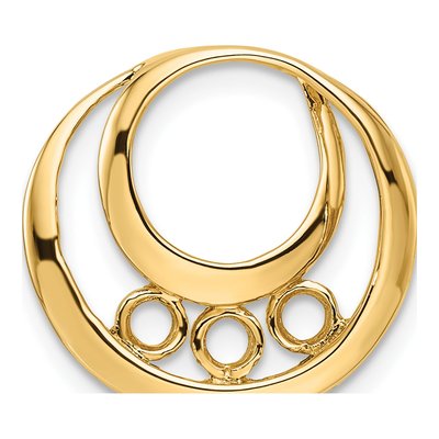 14K Yellow Gold Circle Slide Pendant Mounting