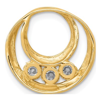 14K Yellow Gold 3/8 ct tw Lab-Grown Diamond Circle Slide Pendant – view 3