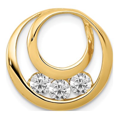 14K Yellow Gold 3/8 ct tw Lab-Grown Diamond Circle Slide Pendant