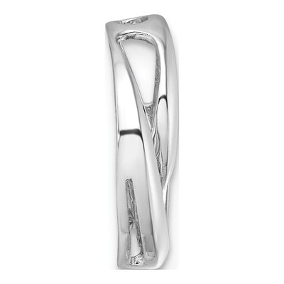14K White Gold 3-Stone Circle Slide Pendant Mounting – view 3
