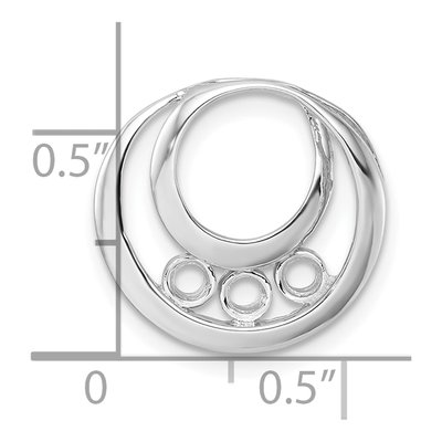 14K White Gold 3-Stone Circle Slide Pendant Mounting – view 4