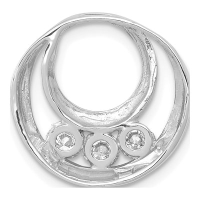 14K White Gold 3/8 ct tw Lab-Grown Diamond Circle Slide Pendant – view 3