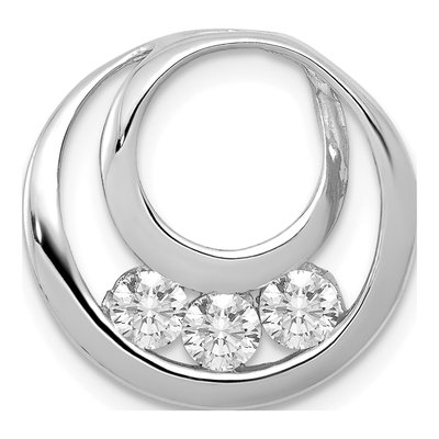 14K White Gold 3/8 ct tw Lab-Grown Diamond Circle Slide Pendant