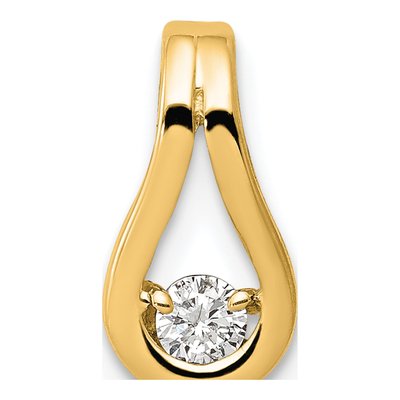 14K Yellow Gold 0.09 ct tw Diamond Teardrop Slide Pendant